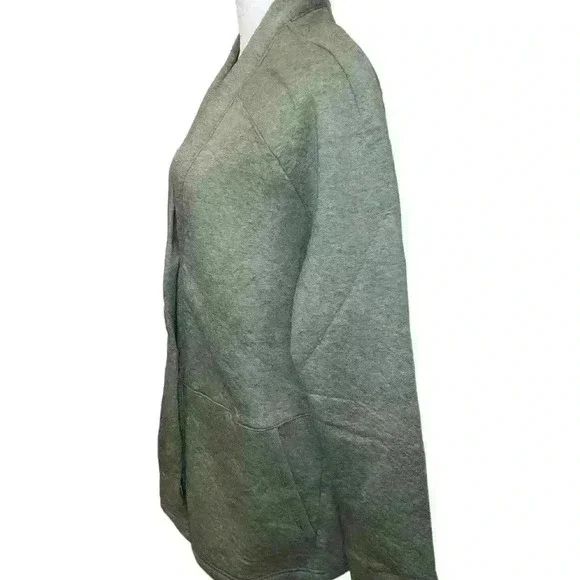 NEW Lunya Lahgo Men’s Restore Double Faced Cardigan Sweater M Green Heather.
